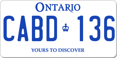 ON license plate CABD136