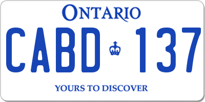 ON license plate CABD137