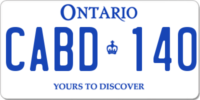 ON license plate CABD140