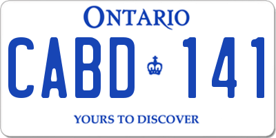 ON license plate CABD141