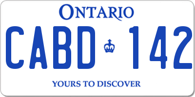 ON license plate CABD142