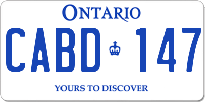 ON license plate CABD147