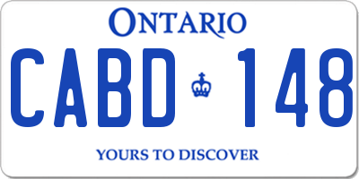 ON license plate CABD148