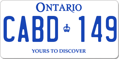 ON license plate CABD149