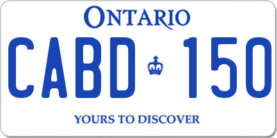 ON license plate CABD150