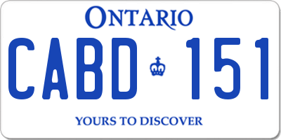 ON license plate CABD151