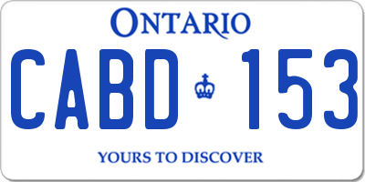 ON license plate CABD153