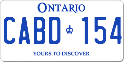 ON license plate CABD154