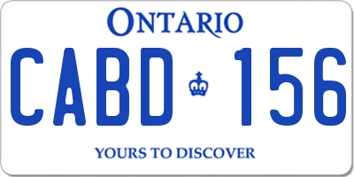 ON license plate CABD156