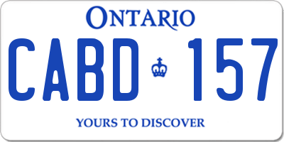 ON license plate CABD157