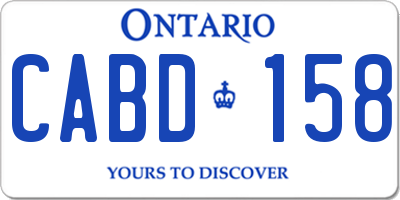 ON license plate CABD158