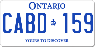 ON license plate CABD159