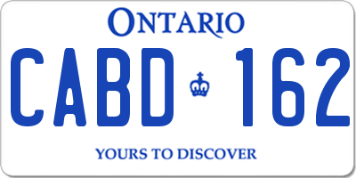 ON license plate CABD162