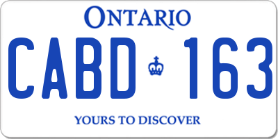 ON license plate CABD163