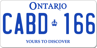 ON license plate CABD166