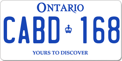 ON license plate CABD168