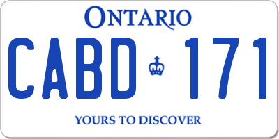 ON license plate CABD171