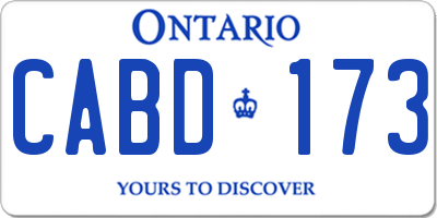 ON license plate CABD173