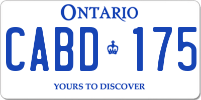 ON license plate CABD175