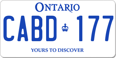 ON license plate CABD177