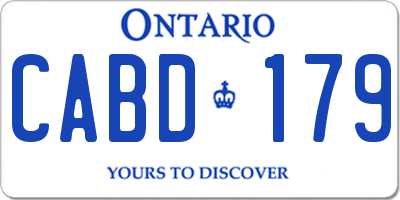 ON license plate CABD179