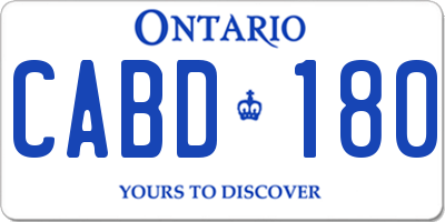 ON license plate CABD180