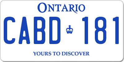 ON license plate CABD181