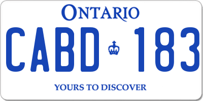 ON license plate CABD183