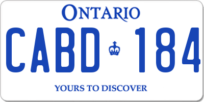 ON license plate CABD184