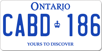 ON license plate CABD186