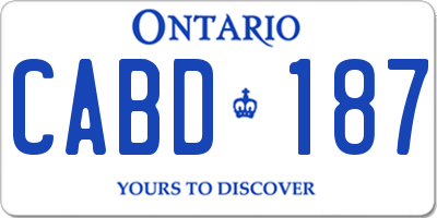 ON license plate CABD187