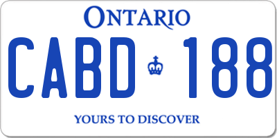 ON license plate CABD188