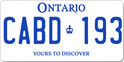 ON license plate CABD193