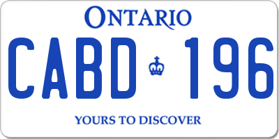 ON license plate CABD196