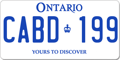 ON license plate CABD199