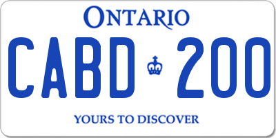 ON license plate CABD200