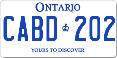 ON license plate CABD202