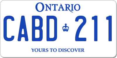 ON license plate CABD211