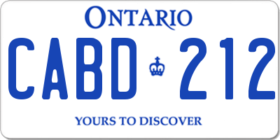 ON license plate CABD212