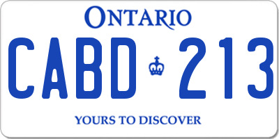 ON license plate CABD213