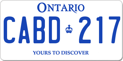 ON license plate CABD217