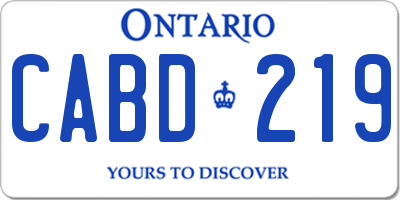 ON license plate CABD219