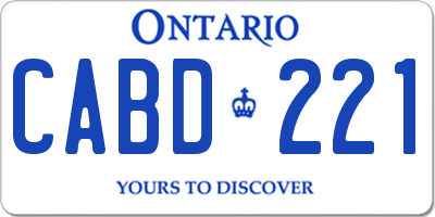 ON license plate CABD221