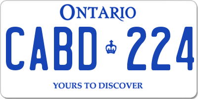 ON license plate CABD224