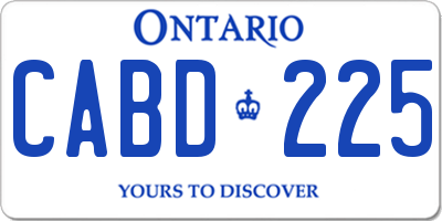 ON license plate CABD225