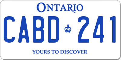 ON license plate CABD241