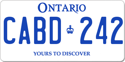 ON license plate CABD242