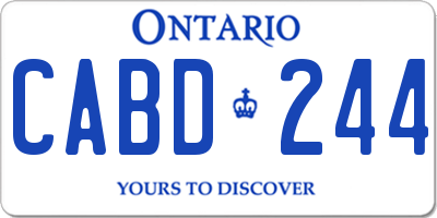 ON license plate CABD244