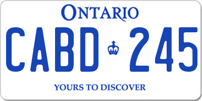 ON license plate CABD245