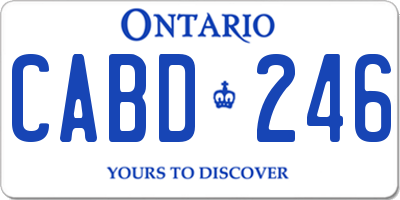 ON license plate CABD246